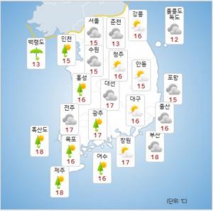 25일 오후 날씨 예보 [자료=기상청]