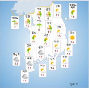 26일 날씨 예보 [자료=기상청]