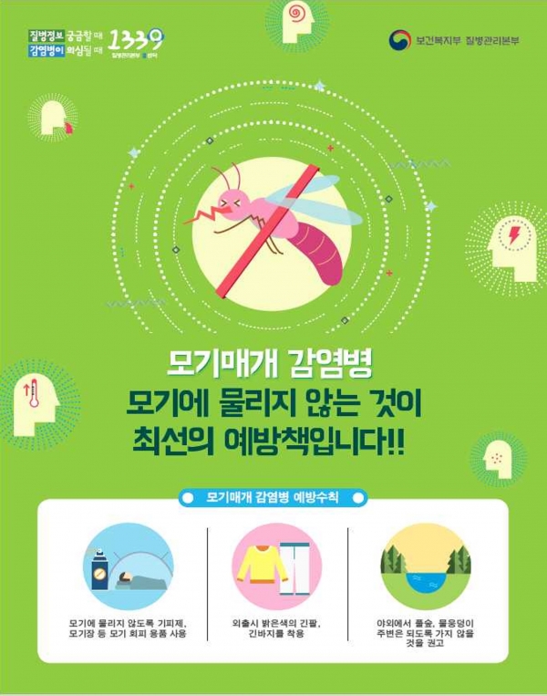 모기매개 감염병 예방수칙 홍보자료(사진제공-잘병관리청)